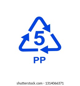 PP recycling icon. Vector illustration