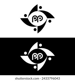  PP set ,P logo. White PP letter. P P letter logo design. Initial PP letter logo set, linked circle uppercase monogram. P letter logo vector design.