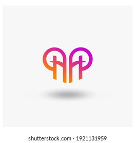 PP YM letter initial modern logo mark vector design idea, creative company logo concept alphabet shape template