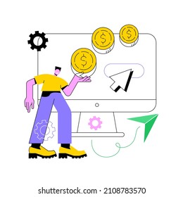 PPC campaign abstract concept vector illustration. Pay-per-click model, internet marketing tools, PPC ad campaign, search engine advertising, driving traffic, website SEO abstract metaphor.