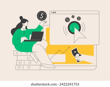 PPC campaign abstract concept vector illustration. Pay-per-click model, internet marketing tools, PPC ad campaign, search engine advertising, driving traffic, website SEO abstract metaphor.