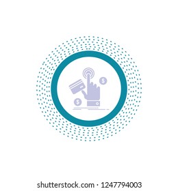 ppc, Click, pay, payment, web Glyph Icon. Vector isolated illustration