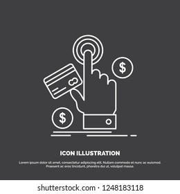 ppc, Click, pay, payment, web Icon. Line vector symbol for UI and UX, website or mobile application