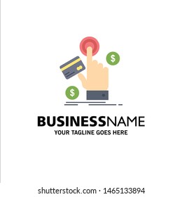 ppc, Click, pay, payment, web Flat Color Icon Vector. Vector Icon Template background