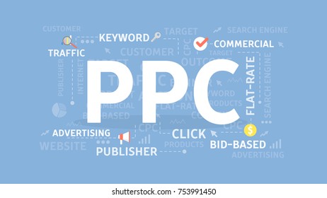 PPC concept illustration. Idea of traffic, click and commercial.