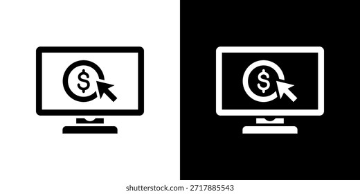 Icono de la PC en blanco y negro lleno.
