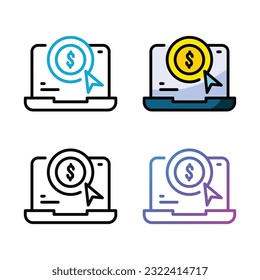 Diseño de iconos Ppc en cuatro colores de variación