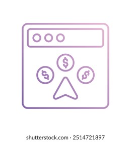 Ppc icon isolated on a white background. Vector illustration.