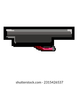 vector retro de arte de píxel de juego de batería de portátil ppc. recicle equipo de bits, carga electrónica batería de portátil ppc. ilustración vintage antigua