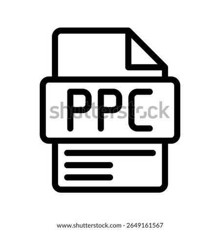 PPC Outline Icon. Pay Per Click Advertising Thin line PPC icon symbolizing paid traffic, CPC campaigns, and digital ads.