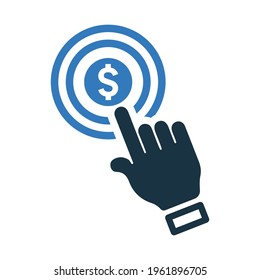 PPC, pay per click icon. Editable vector isolated on a white background.