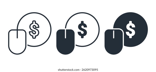 PPC, Pay-per-Click-Symbol Illustrationsvektor