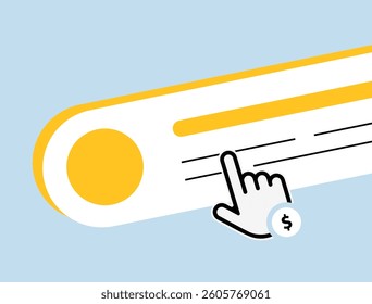 PPC Pay-per-click advertising strategies for digital ads, cost-per-click optimization and campaign management. Boost online visibility with PPC marketing. Vector illustration and icons