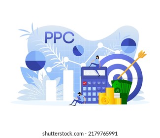 PC-Leute für Marketing-Design. Isometrische Vektorgrafik. Social Media Marketing