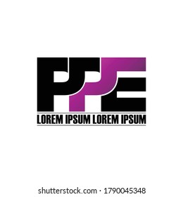 PPE Letter Simple Logo Design Vector