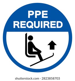 PPE Required Lift Ski Tips Symbol Sign, Vector Illustration, Isolated On White Background Label. EPS10