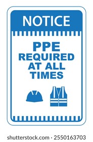 PPE required sign on white background