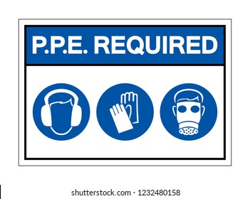 Ppe Required Symbol Sign Vector Illustration Stock Vector (Royalty Free ...