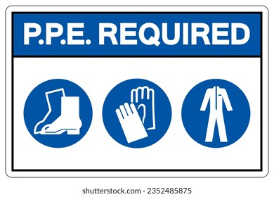 PPE. Required Symbol Sign ,Vector Illustration, Isolate On White Background Label .EPS10