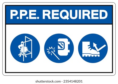 PPE. Required Symbol Sign ,Vector Illustration, Isolate On White Background Label .EPS10