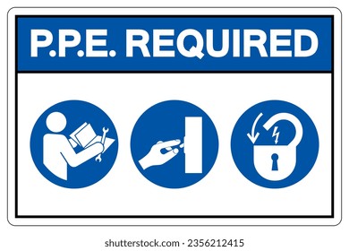PPE. Required Symbol Sign ,Vector Illustration, Isolate On White Background Label .EPS10
