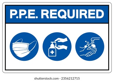 PPE. Signo de símbolo requerido ,Ilustración vectorial, aislamiento en la etiqueta de fondo blanco .EPS10