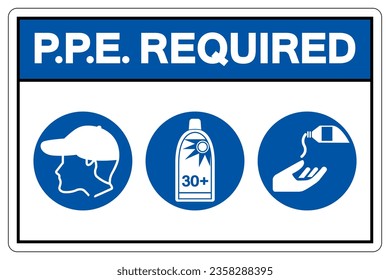 PPE. Required Symbol Sign ,Vector Illustration, Isolate On White Background Label .EPS10
