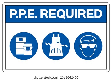 PPE. Required Symbol Sign ,Vector Illustration, Isolate On White Background Label .EPS10