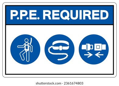 PPE. Required Symbol Sign ,Vector Illustration, Isolate On White Background Label .EPS10
