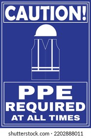 ppe required warning sign vector