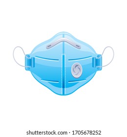 PPE surgical mask icon. Corona virus Covid 19 protect equipment. Respirator  for coronavirus prevention, medical element. Vector illustration isolated on white background