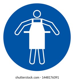 PPE Use Protective Apron Symbol Sign,Vector Illustration, Isolated On White Background Label. EPS10 