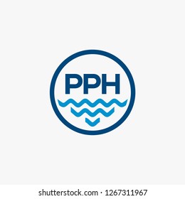 PPH Initial logo letter with minimalist concept vector