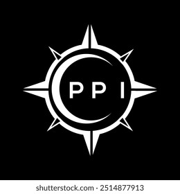 PPI abstract technology circle setting logo design on black background. PPI creative initials letter logo concept.
