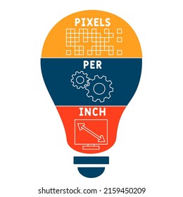 PPI - Pixels Per Inch acronym. business concept background. vector illustration concept with keywords and icons. lettering illustration with icons for web banner, flyer, landing pag