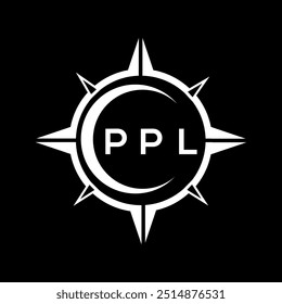 PPL abstract technology circle setting logo design on black background. PPL creative initials letter logo concept.
