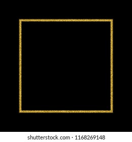 ppling abstract dotted frame for your design. Sparkling effect vector. Golden dots bound isolated on the black background. Vector abstract gold glitter design element.