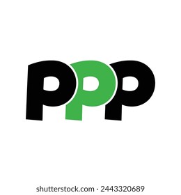 ppp creative alphabet art emblem brand icon elegant initial letter logo design