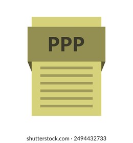 Ppp file icon illustrated on background