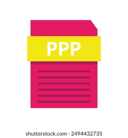 Ppp file icon illustrated on background