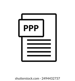 Ppp file icon illustrated on background