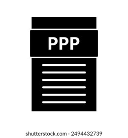 Ppp file icon illustrated on background