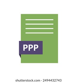 Ppp file icon illustrated on background