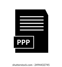 Ppp file icon illustrated on background