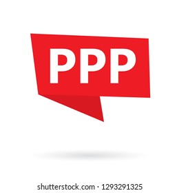 PPP (Public private partnership) acronym on a sticker- vector illustration