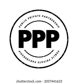 PPP - Public Private Partnership acronym text stamp, business concept background