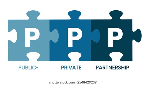 PPP - Public-private partnership acronym. business concept background. vector illustration concept with keywords and icons. lettering illustration with icons for web banner, flyer, landing page