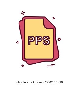 PPS file type icon design vector