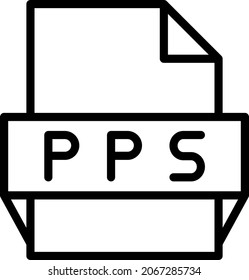 Pps Outline Vector Icon Design
