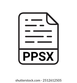 PPSX icon, PPSX outline vector icon. Thin line black PPSX icon, flat vector simple element illustration from editable big data concept isolated on white background